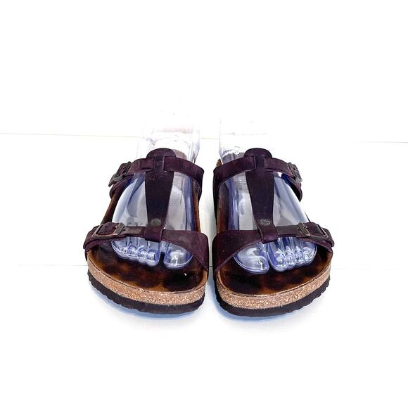 Birkenstock Larisa Slip On Womens Sandals Size 38 US 7 Brown Oiled Leather Open - Picture 2 of 10